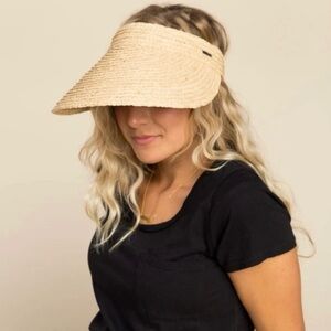 ROXY Women’s Small / Medium Always In Bloom Straw Roll Up Visor